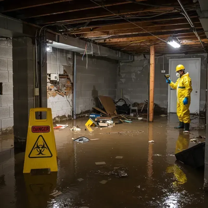 Flooded Basement Electrical Hazard in Elbridge, NY Property